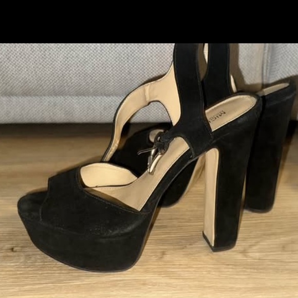 Michael Kors Black Suede Platform Heels 38 - Picture 2 of 2